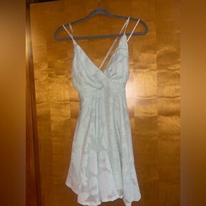 Lulus Mint Green Floral Textured Skater Dress – Spaghetti Strap Fit & Flare